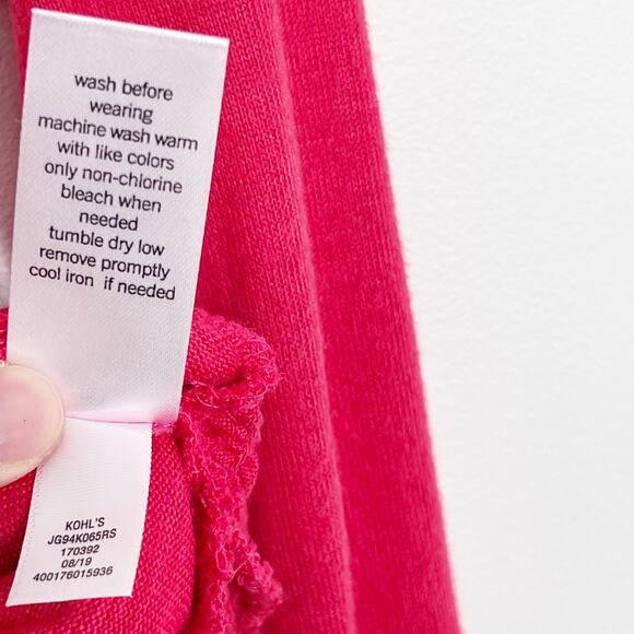 New SO Long Sleeve Super Cozy Smocked Tee Pink Strawberry Pop Cropped XSmall XS - Picture 10 of 10